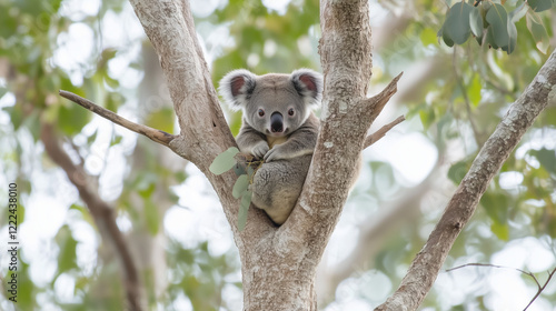 Koala in Eucalyptus Tree: A...