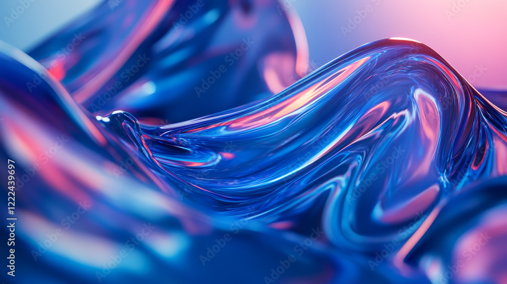Obraz premium Set abstract vector banners with smooth shiny blue elements