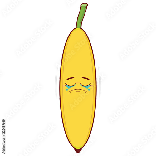 banana crying face cartoon cute