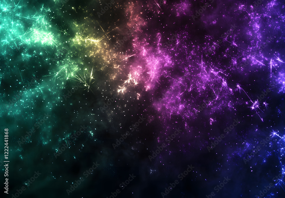 Fototapeta premium Colorful Cosmic Explosion with Vibrant Light Trails