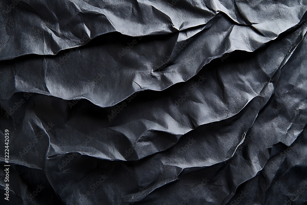 Minimalist Black Textured Paper with Curved Fold. Minimalist Black Textured Paper with Curved Fold.
