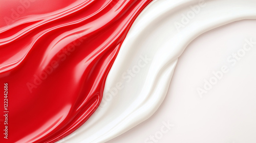 Red and White Abstract Swir...