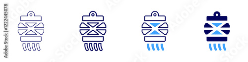 Diwali kurtas icon in 4 different styles. Thin Line, Line, Bold, and Bold Line. Duotone style. Editable stroke