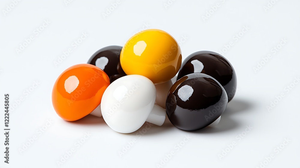 Colorful Glossy Spheres On White Background Colorful Glossy Spheres On White Background