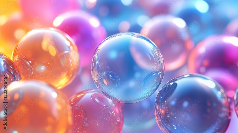 Colorful spheres, 3d render, Generative AI Colorful spheres, 3d render, Generative AI