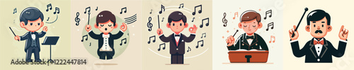 A vector collection of a music composer