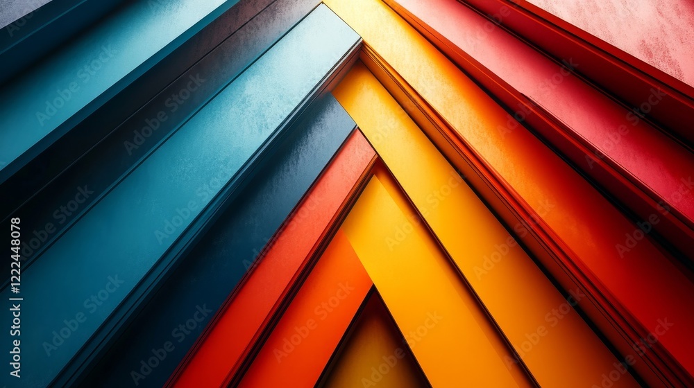 Obraz premium Abstract colorful grids, dynamic design, 3d render, Generative AI