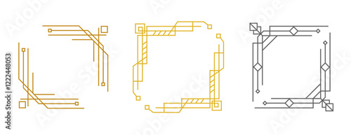 Art Deco Line Gold Frames Set