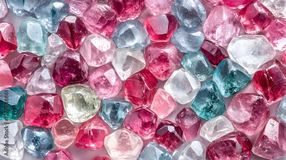 Vibrant Gemstone Collection, Multicolored Crystal Texture Vibrant Gemstone Collection, Multicolored Crystal Texture