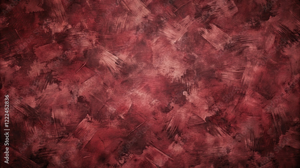 Fototapeta premium Deep Crimson Textured Wall An Abstract Background of Rich, Varied Brushstrokes and Hues for Design Projects