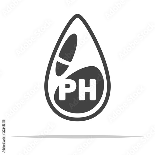 Alkaline water PH icon transparent vector isolated
