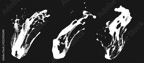 Soap stain texture foam grunge set with wash overlay. Shampoo sponge bubbles and soapy clean liquid detergent at the transparent background.