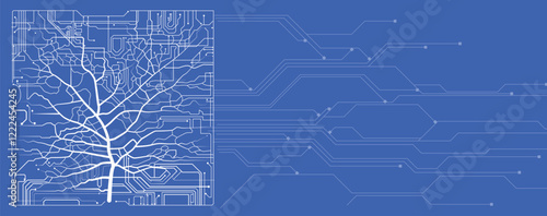 Tree of innovation merging nature and circuit boards