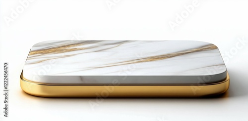 Wallpaper Mural White Marble Display Platform with Gold Trim Torontodigital.ca