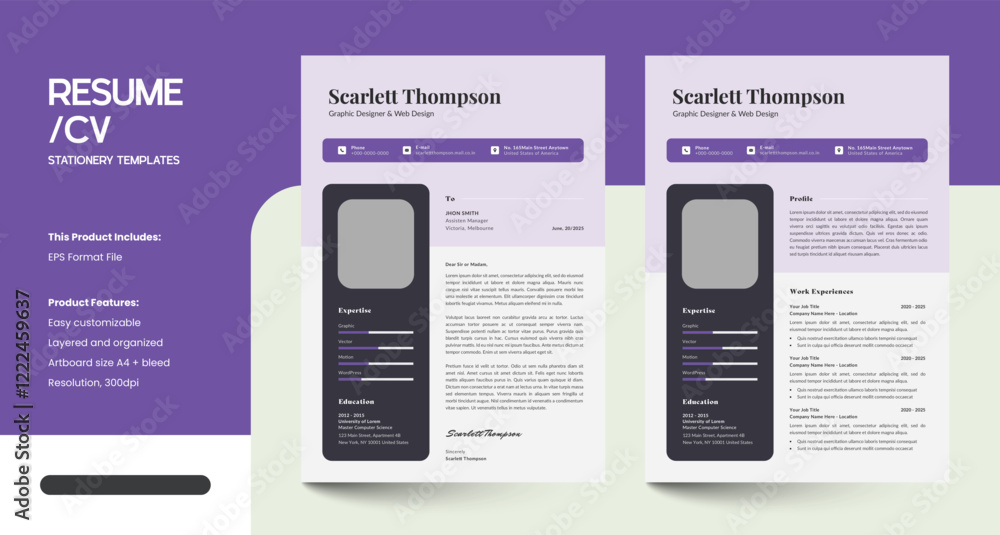 Obraz premium Minimalist Creative CV Resume Design Templates