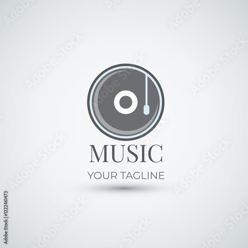 Old disc music logo design template
