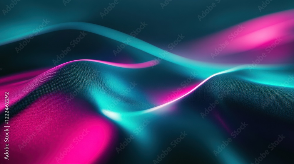 Naklejka premium Beautiful aurora with vibrant transitions of teal and magenta, perfect for modern branding templates.