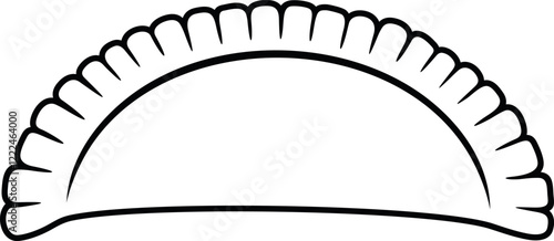 Cheburek outline. Isolated cheburek on white background
