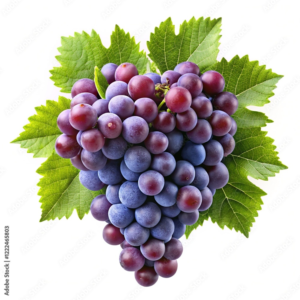 Obraz premium grape in branch isolated on white background.