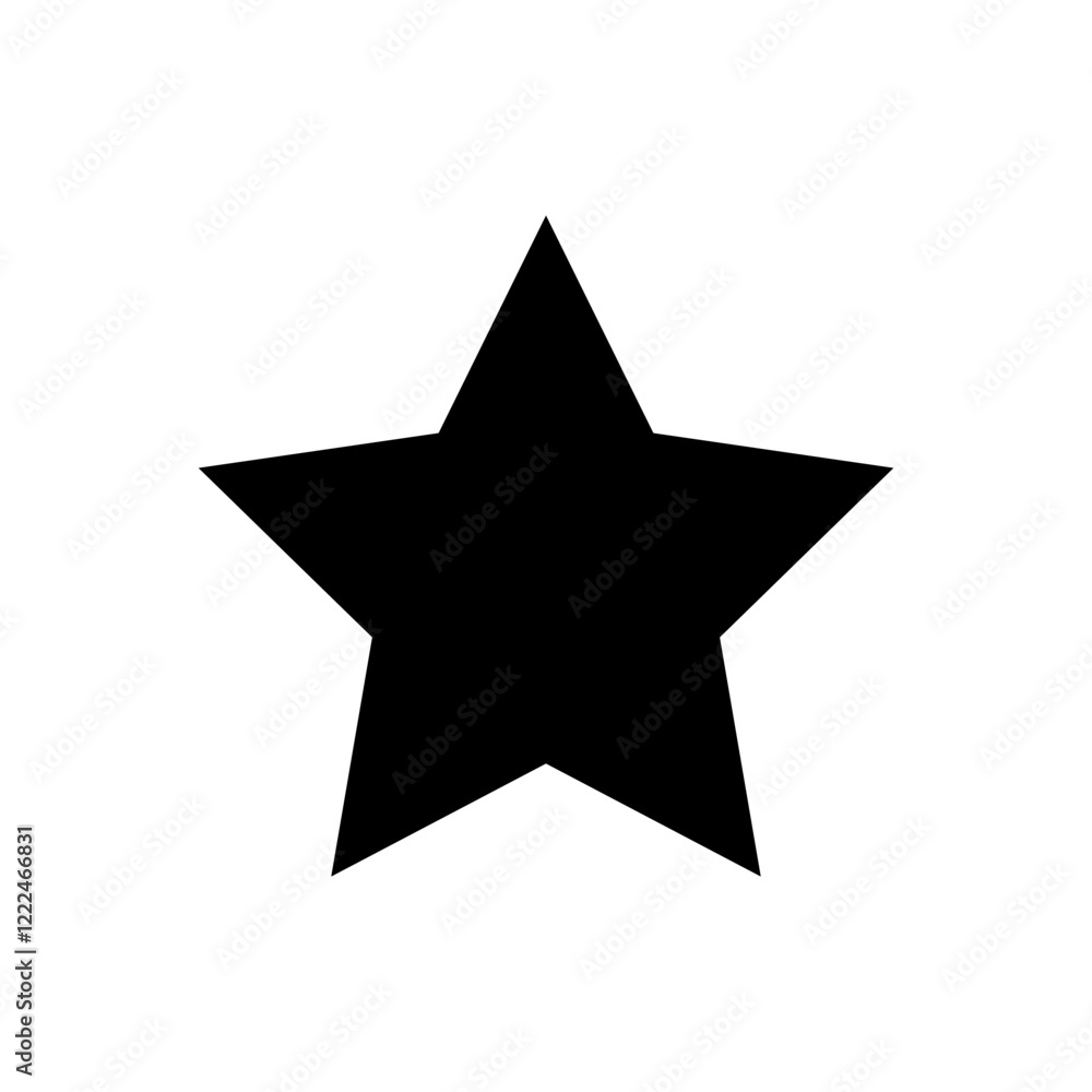 Star icon. Black shape star isolated on white background. Symbol success. Silhouette logo for design prints. Five pointed outline. Pattern element excellent. Starry pictogram. Vector illustration Star icon. Black shape star isolated on white background. Symbol success. Silhouette logo for design prints. Five pointed outline. Pattern element excellent. Starry pictogram. Vector illustration