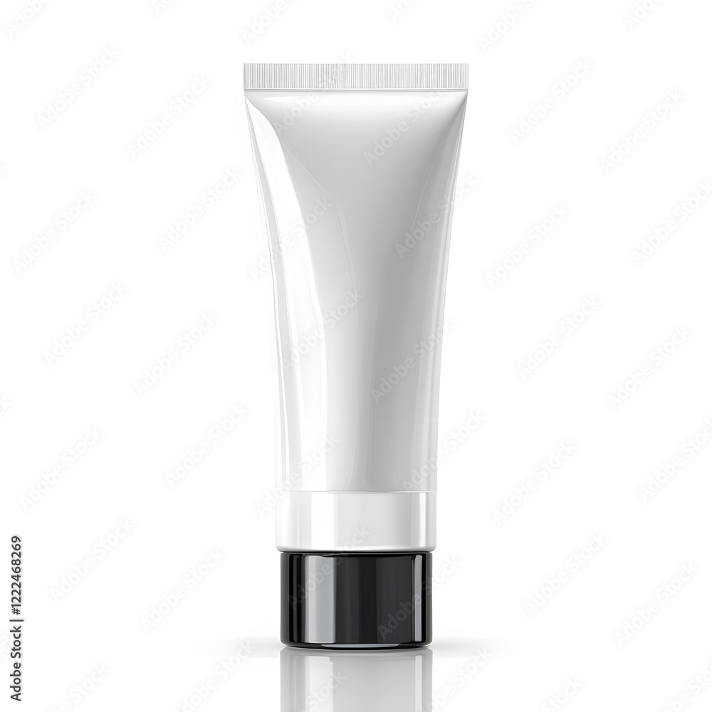 Blank cosmetic tube on a clear background for branding isolated on white background Blank cosmetic tube on a clear background for branding isolated on white background