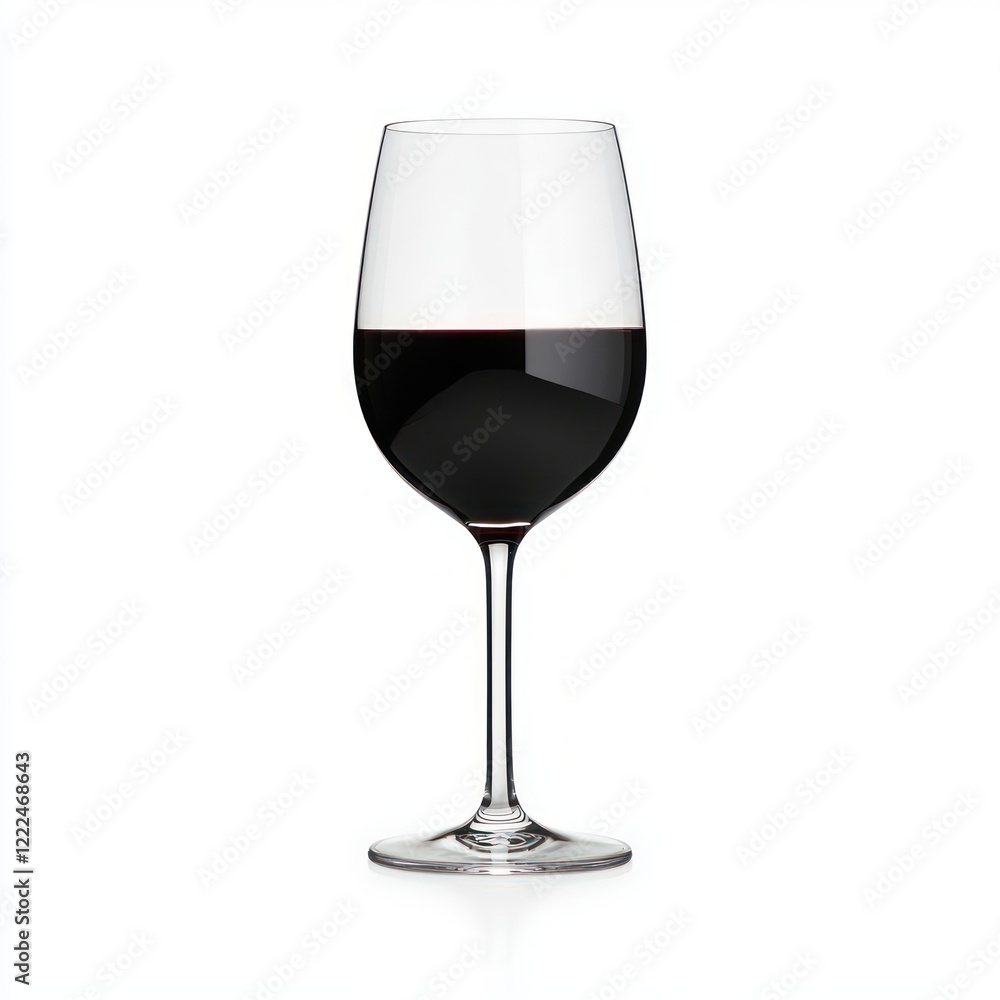 Elegant Red Wine Glass Isolated on White Background for Design Use Elegant Red Wine Glass Isolated on White Background for Design Use