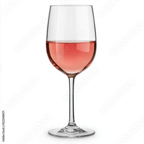 Elegant Rosé Wine Glass with Refreshing Pink Beverage Inside