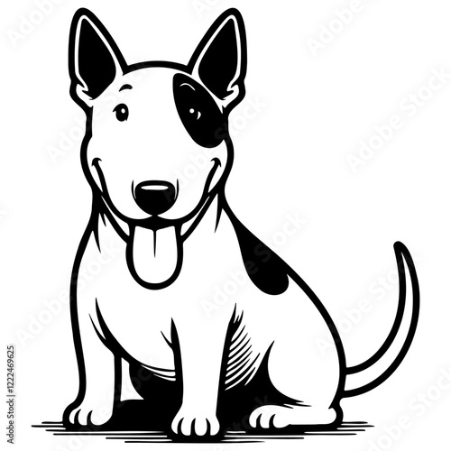 Bull Terrier Dog Illustration.