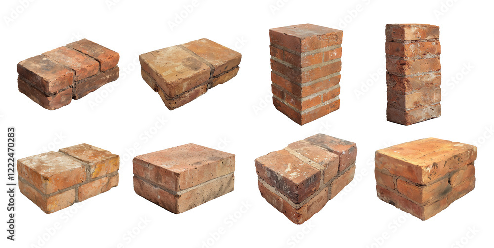 Pack of Stack of Bricks on Transparent Background Pack of Stack of Bricks on Transparent Background