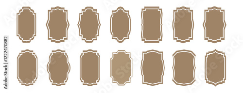  Islamic vector shape of a window or door arch. Arab frame set. Frames in Arabian Muslim design for Ramadan Kareem. Elegant Islamic frame shape. Vector design Set.