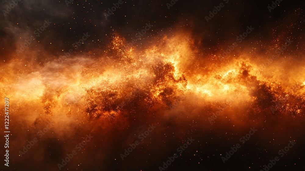 Obraz premium Stunning Cosmic Explosion with Fiery Gas and Stars in the Universe