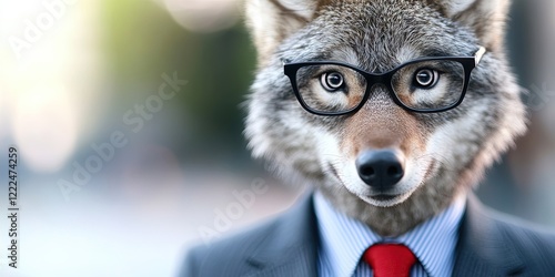 anthropomorphized wolf stock investor photo