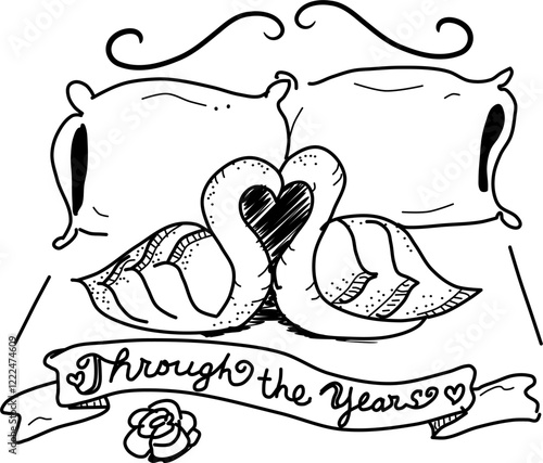 Hand-drawn heart dangle vector doodle set. Hearts and love, love, love. 