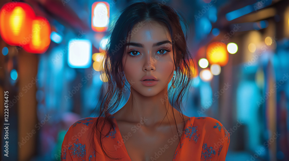 Obraz premium Neon City Portrait