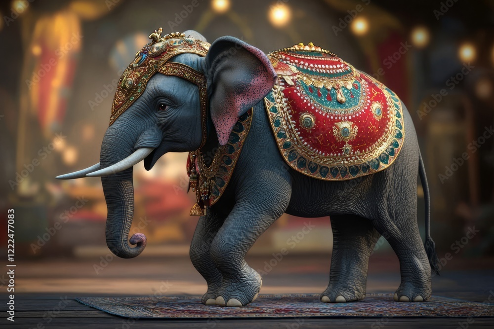 Obraz premium Symbol of wisdom and strength, the Indian elephant holds spiritual significance.