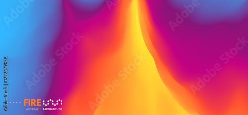 Abstract background with dynamic effect. Design with bright gradients. Volcano eruption with lava. Flame of burning fire. Flash of lightning. Vector illustration for advert, marketing, presentation. 
