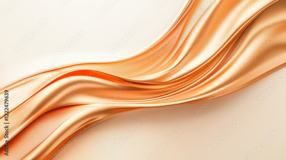 Abstract Golden Waves: A Luxurious and Elegant 3D Render of Flowing Fabric Abstract Golden Waves: A Luxurious and Elegant 3D Render of Flowing Fabric