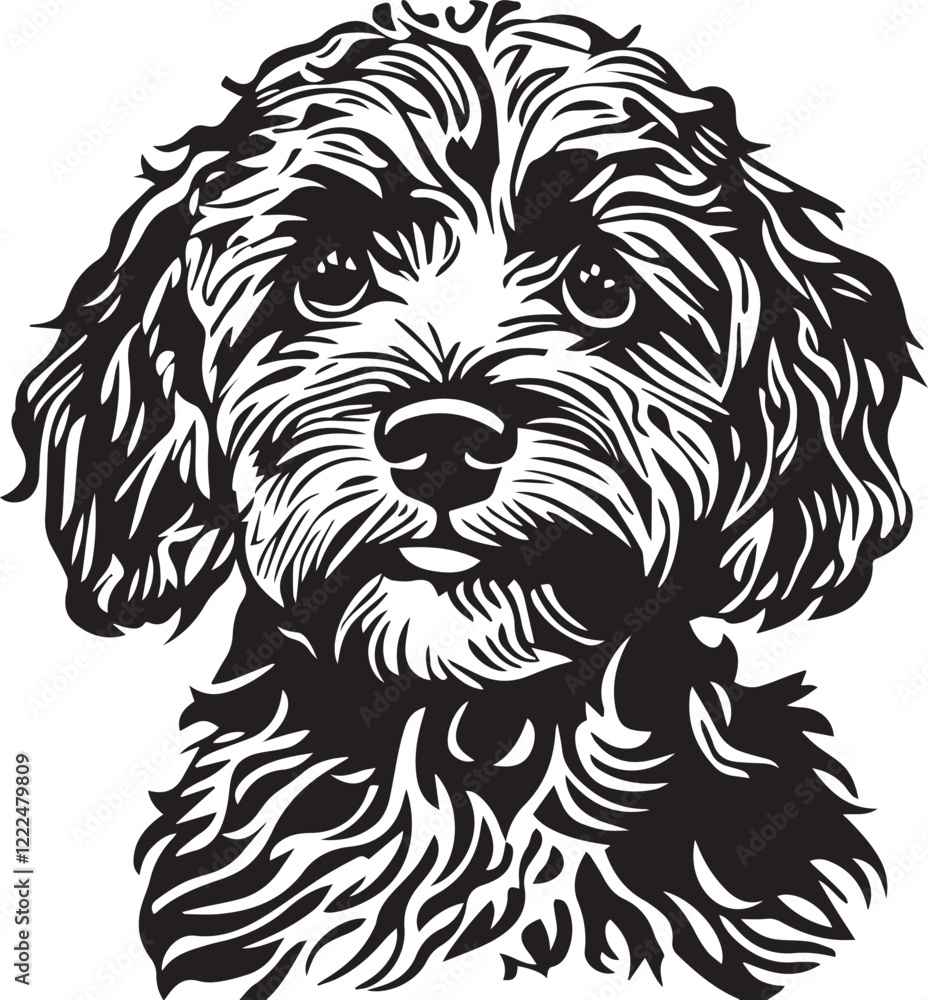 black and white cavapoo dog black and white cavapoo dog