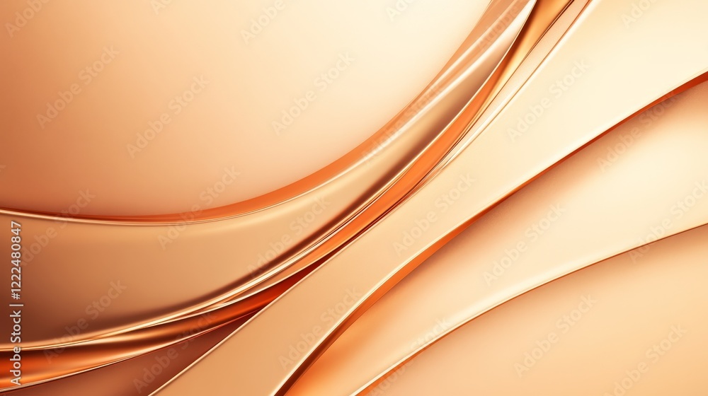 Fototapeta premium Abstract Golden Curves: A Symphony of Peachy Hues