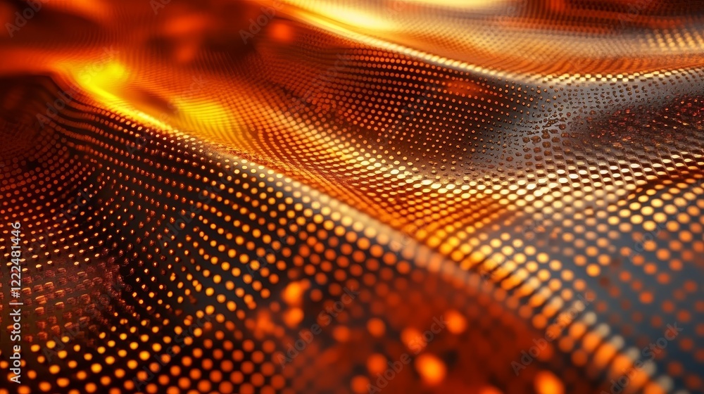 Fototapeta premium Abstract Orange and Black Digital Wave Pattern