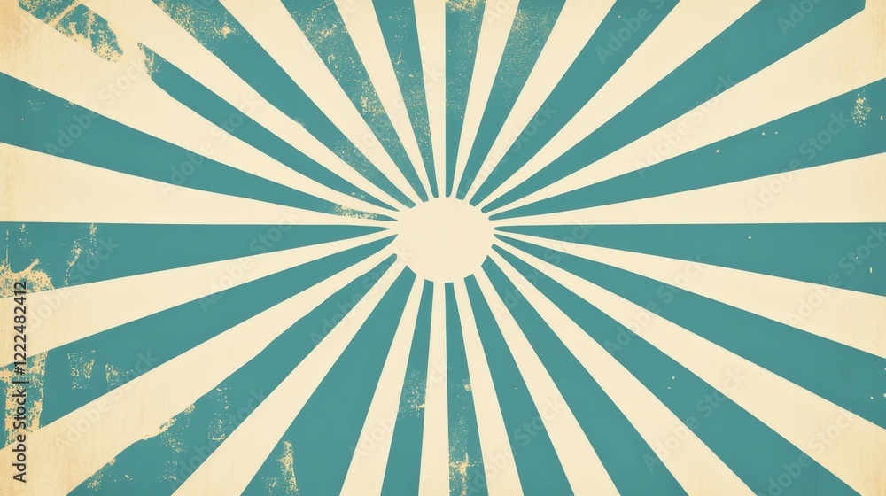 Obraz premium Retro blue vector banner wallpaper background with radial stripes. Radiant stripes retro banner background. Retro blue vector banner backdrop background.