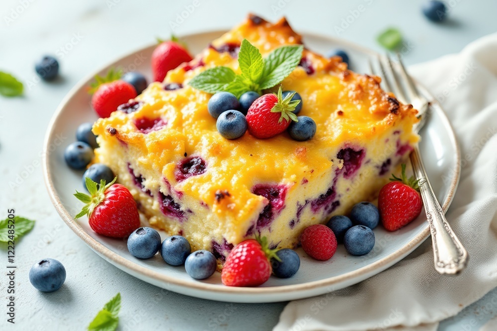 Delicious berry cheesecake served with fresh raspberries and blueberries, ideal for springtime desserts and festive gatherings Delicious berry cheesecake served with fresh raspberries and blueberries, ideal for springtime desserts and festive gatherings