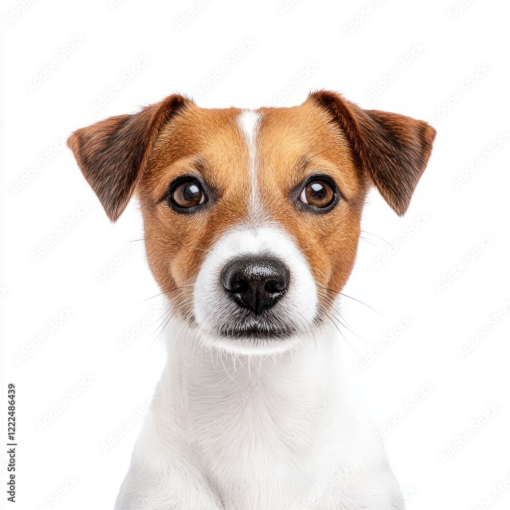 Charming Jack Russell Terrier Dog Portrait on White Background Charming Jack Russell Terrier Dog Portrait on White Background
