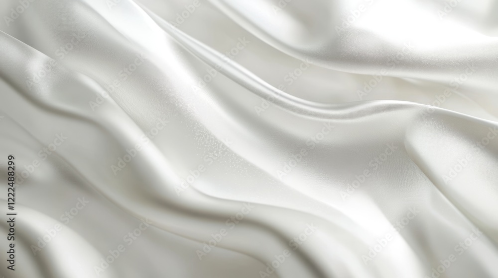 Soft White Fabric Texture with Flowing Waves and Subtle Shine Soft White Fabric Texture with Flowing Waves and Subtle Shine