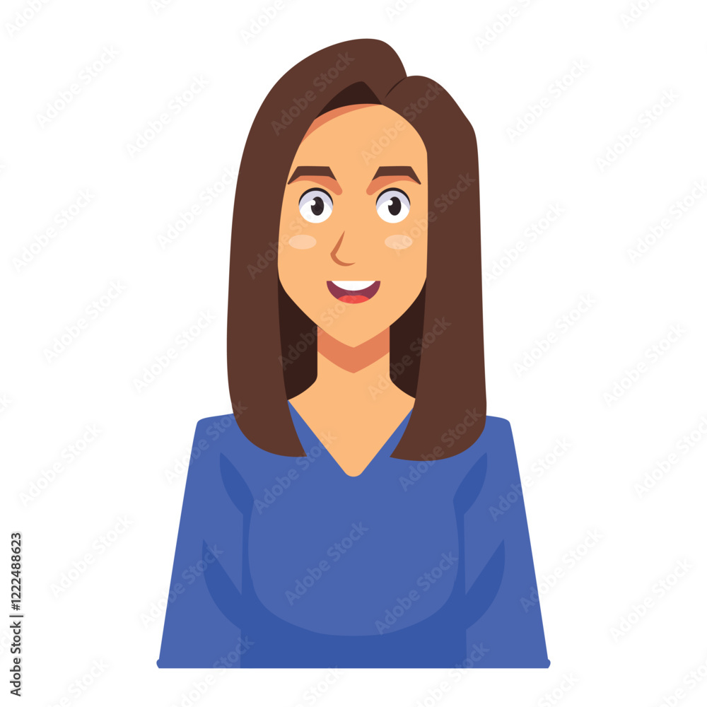 Smiling Woman Face Vector Illustration Smiling Woman Face Vector Illustration