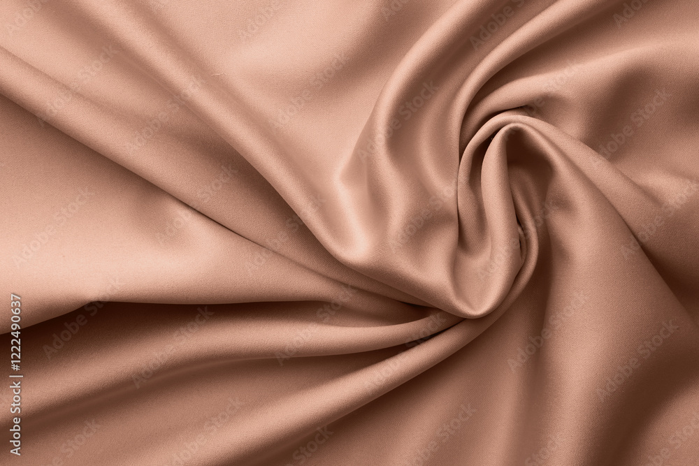 Silk fabric in mocha mousse shade, closeup. Trendy color of 2025 year Silk fabric in mocha mousse shade, closeup. Trendy color of 2025 year