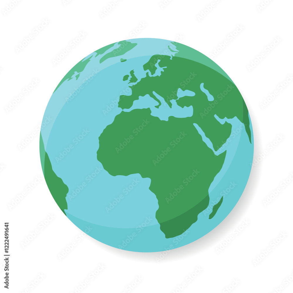 Detailed vector illustration of the globe in flat style Detailed vector illustration of the globe in flat style