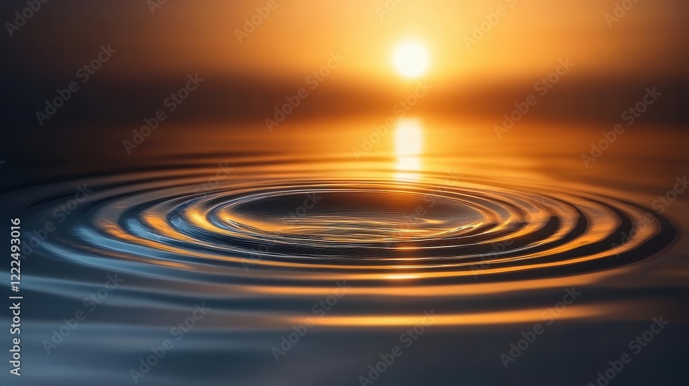 Golden Sunset Water Ripples Abstract Serene Reflective Surface. Golden Sunset Water Ripples Abstract Serene Reflective Surface.