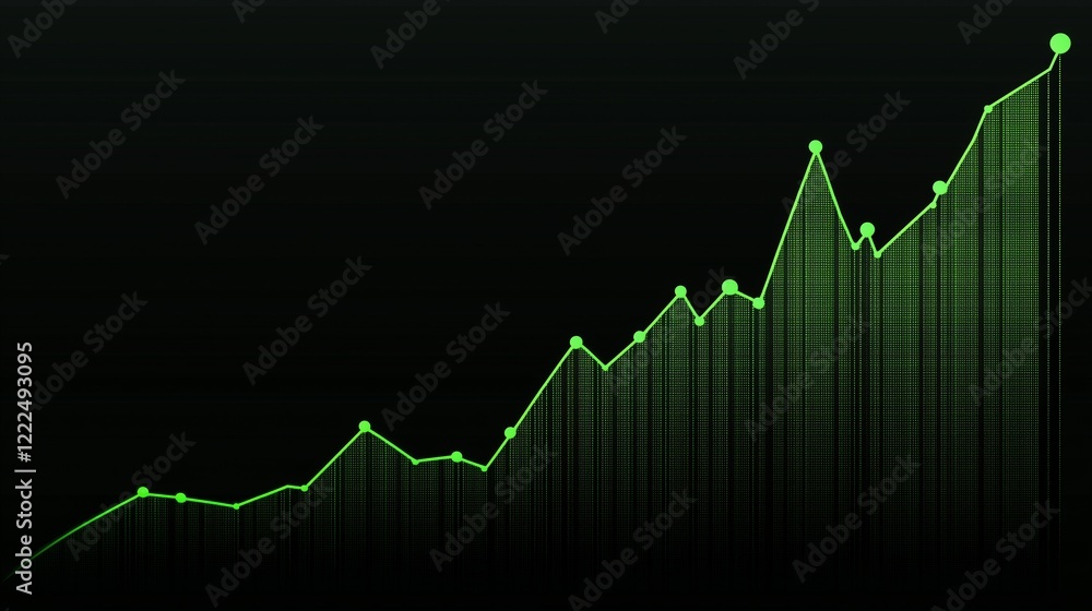 Economic growth graph: creative abstract modern 3D background in green tones with futuristic design elements, symbolizing innovation, progress, and sustainability in financial and economic development Economic growth graph: creative abstract modern 3D background in green tones with futuristic design elements, symbolizing innovation, progress, and sustainability in financial and economic development