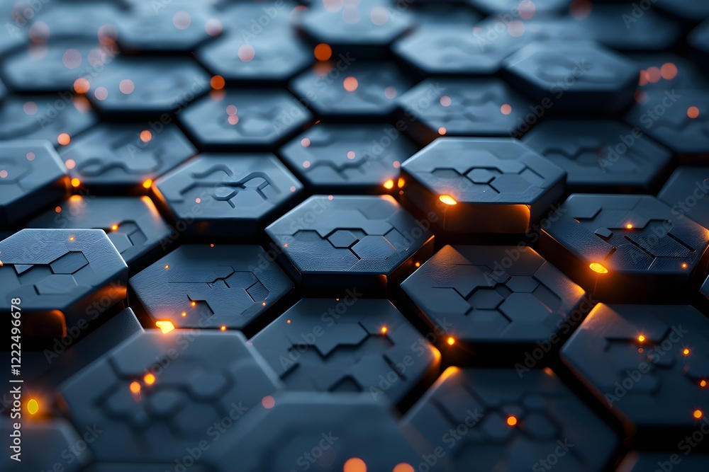 Obraz premium A bunch of hexagonals sitting on top of each other